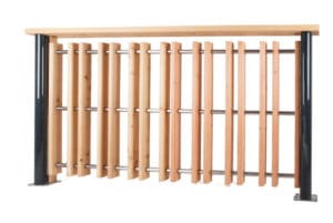 garde corps en bois avec lisse horizontale - fabrication par l'entreprise DBI bois à Langon