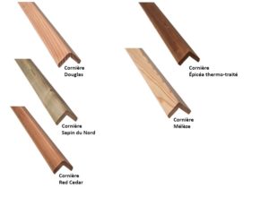 aperçu des différents types de cornières bois fabriquées par DBI